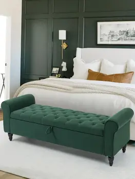 63’’ Upholstered Tufted Storage Ottoman Bench – End of Bed Storage for Bedroom & Living Room 1