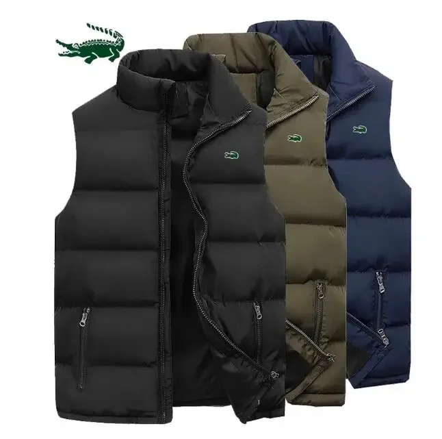 Cartelo men's clothing brand vest, warm sleeveless jacket, zippered waterproof jacket, high collar casual vest,winter and autumn cartelo summer new men s cotton sleeveless vest t shirt short two piece set casual men s o neck shirt male breathable fitness