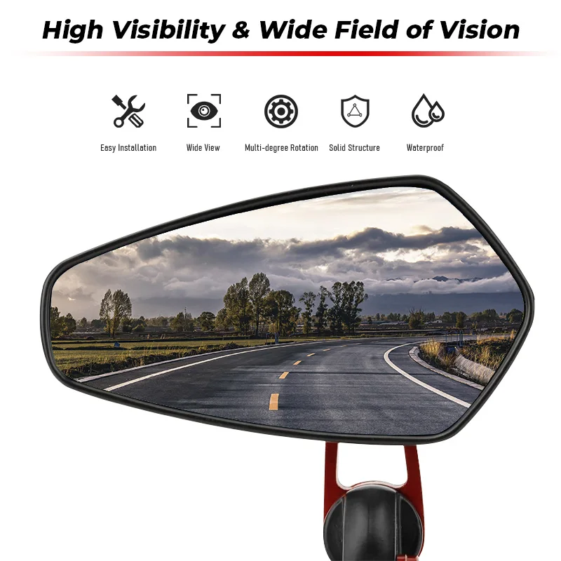 Universal Motorcycle Bar End Rearview Mirror 7/8" 22mm Aluminum