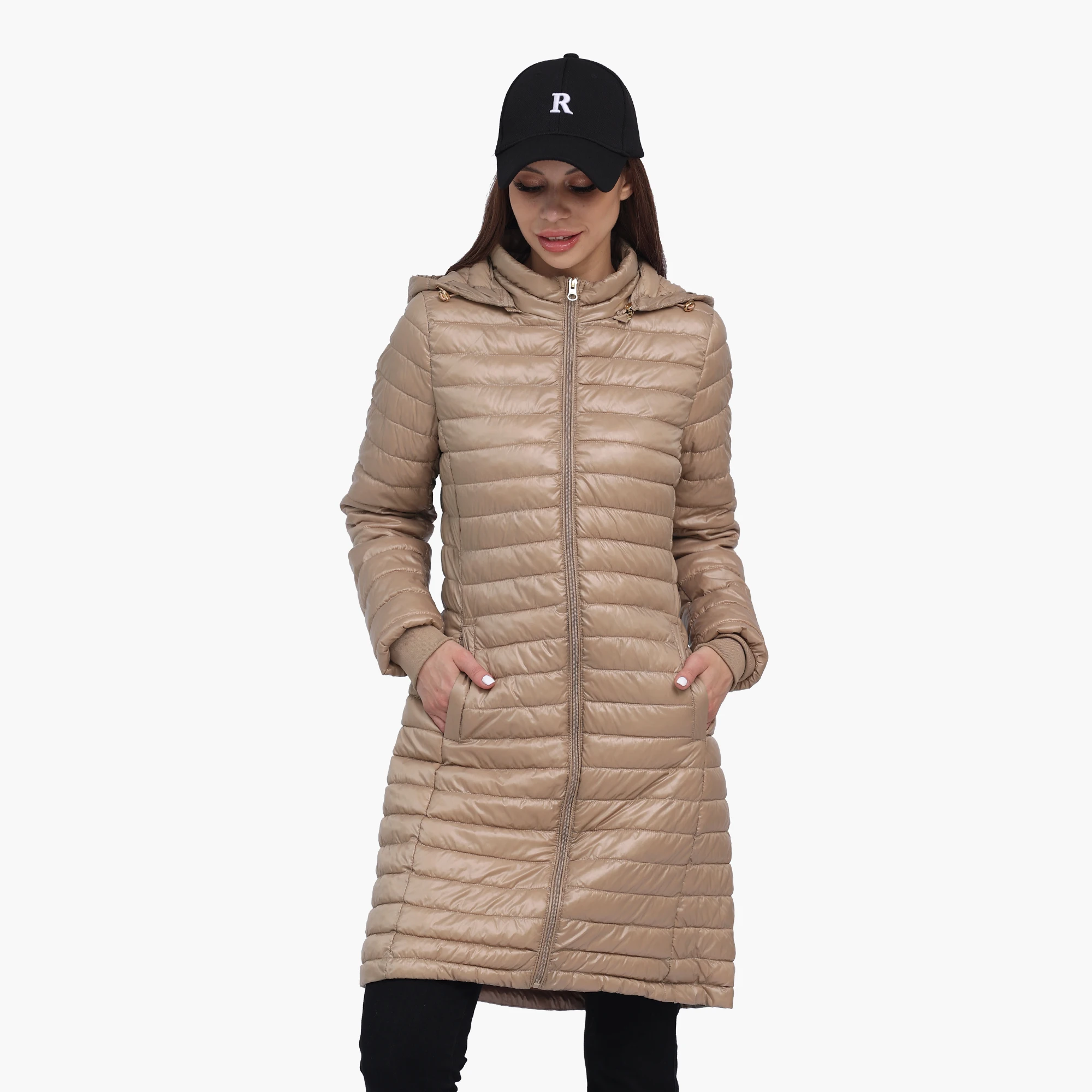SANTELON Women Long Warm Ultralight Portable Puffer Jacket - Main Image