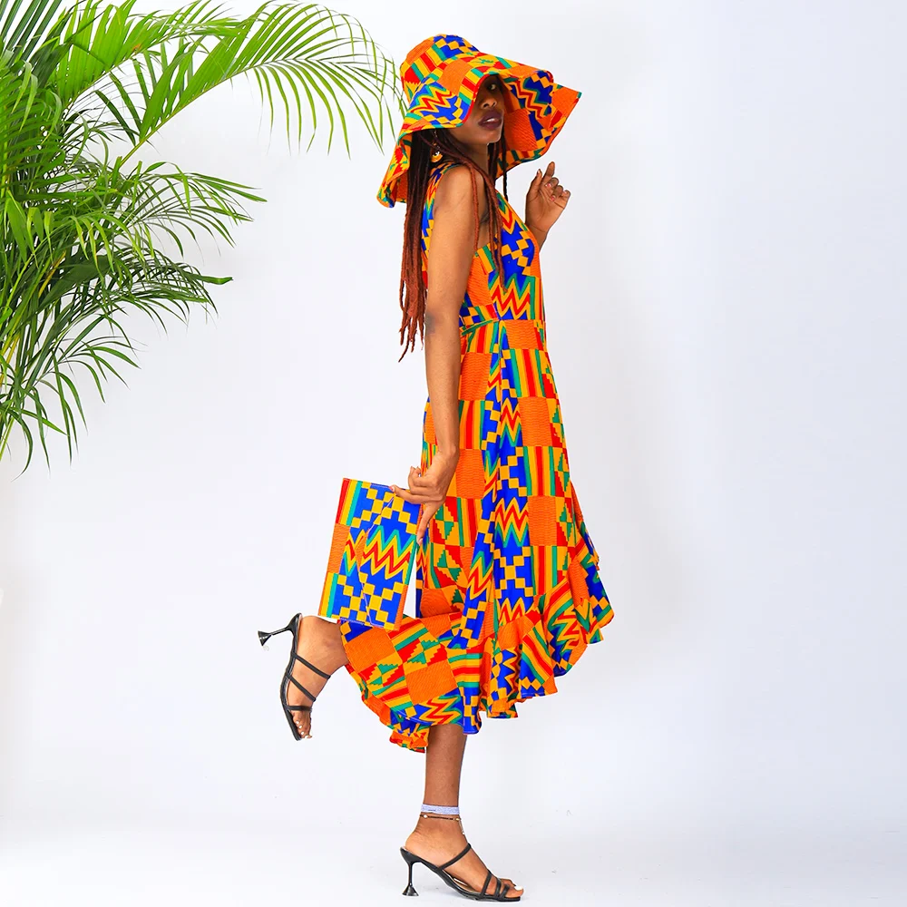 African Dresses For Women Robe Africaine Femme Fashion Kente Print Dresses Cotton Material Sexy Sleeveless Party Dress 7 African Dresses For Women Robe Africaine Femme Fashion Kente Print Dresses Cotton Material Sexy Sleeveless Party Dress