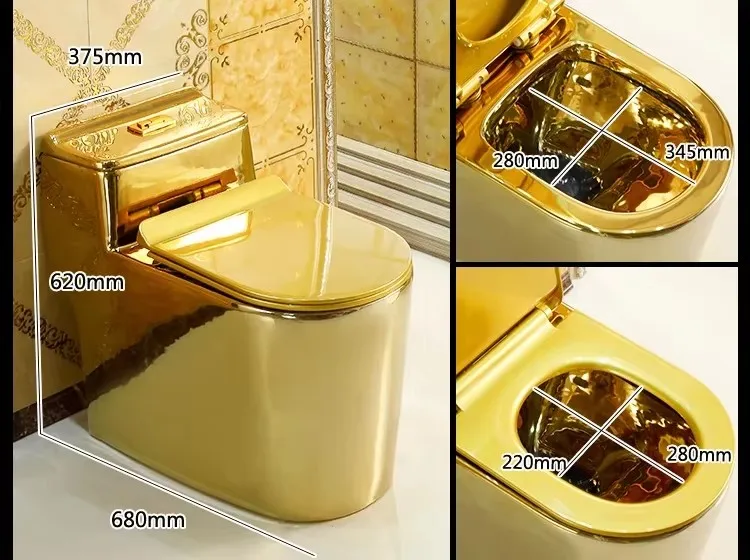 European-style hotel clubhouse golden toilet
