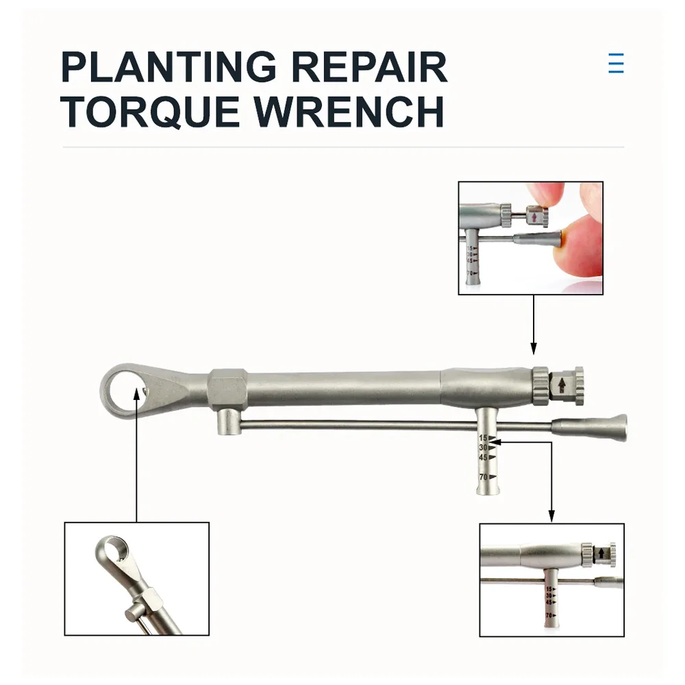 MBM Dental Universal Implant Torque Screwdriver Wrench Prosthetic Restoration Ratchet Kits Dentistry Implant Tool 10-70NCM 4
