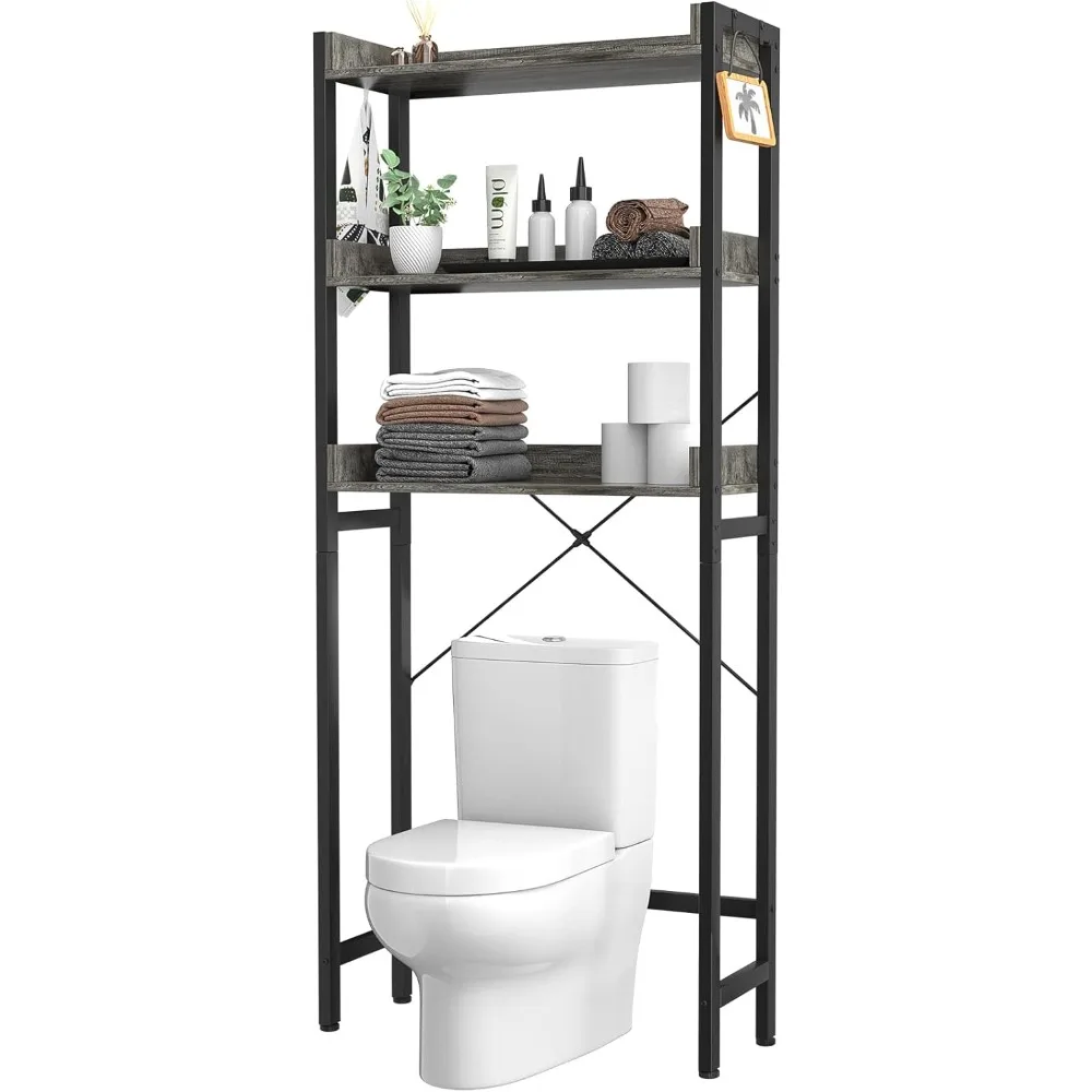 Ecoprsio Over-The-Toilet Storage Rack, 3-Tier Bathroom Organizer Shelf Over Toilet, Freestanding Space Saver Toilet Stands with