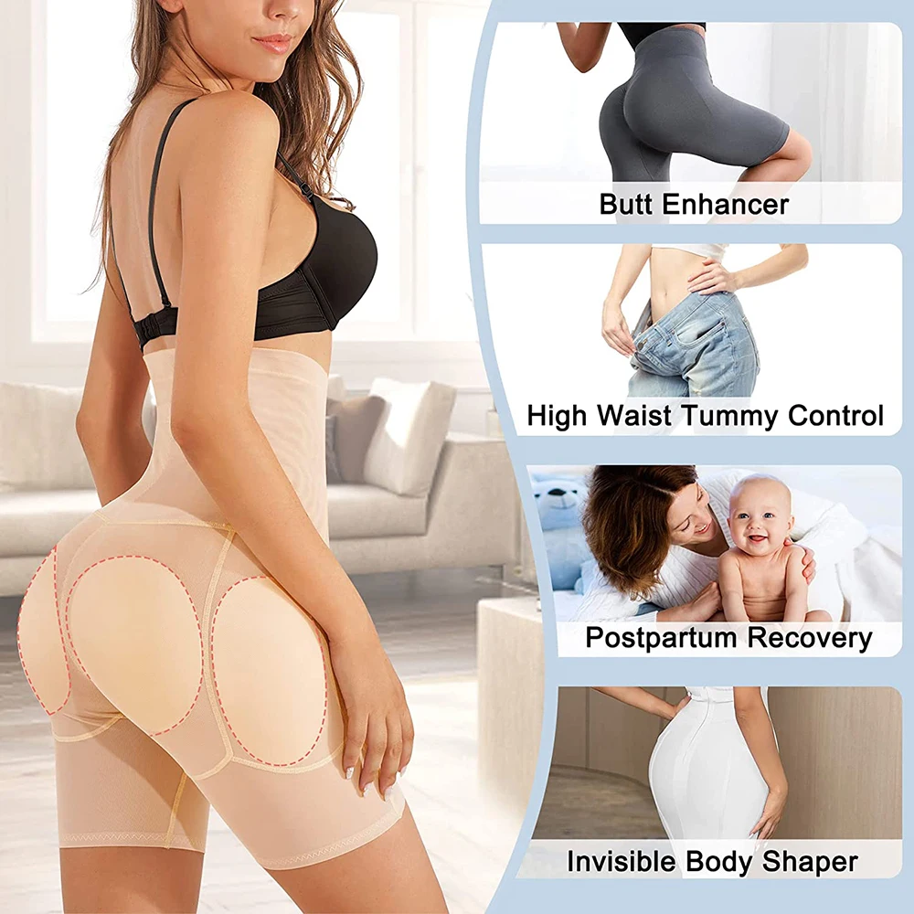 Women Hip Pads High Waist Trainer Shapewear Body Shaper Fake Ass Control Panties Sexy Butt Lifter Enhancer Booty Thigh Trimmer