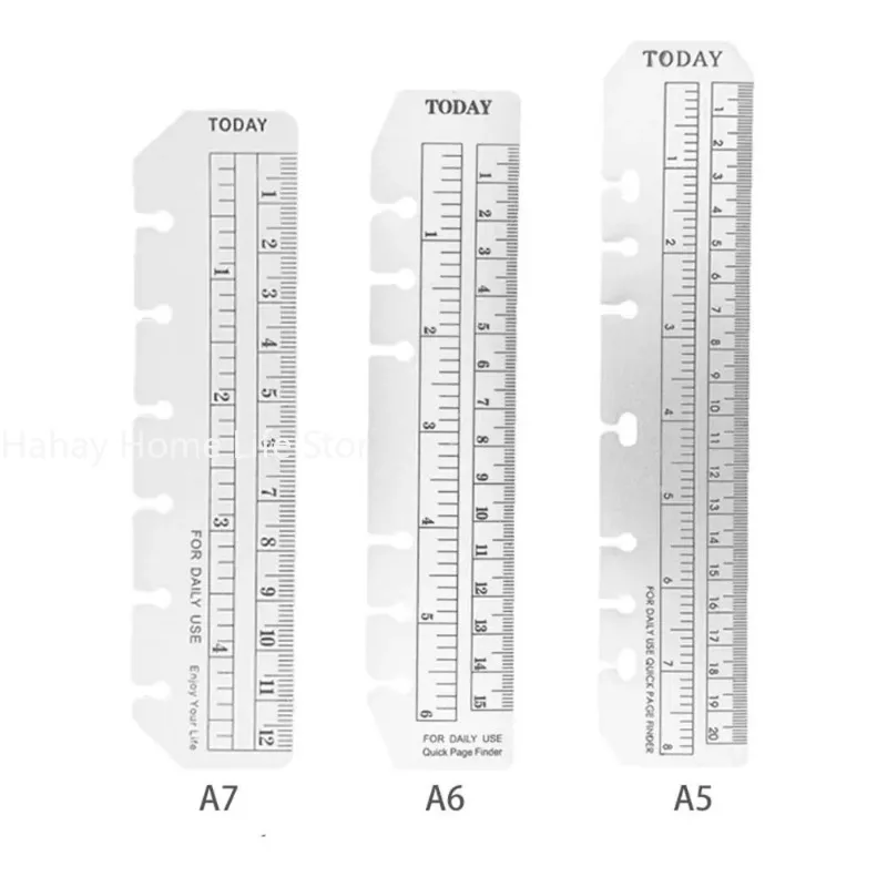 6 Hole A5 A6 A7 Bookmark Straight Ruler Children Math Drafting Drawing Ruler Clear Flexible Dividing