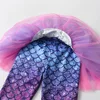 VIKITA Kids Girls Mermaid Print Pants Girls Mesh Tutu Skirts Leggings Children Fake 2pcs Pantskirt Girls Trousers with Skirts 3
