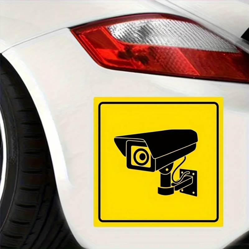 Surveillance Camera Pattern Warning Stickers - Prevent Item Loss, Set of 5