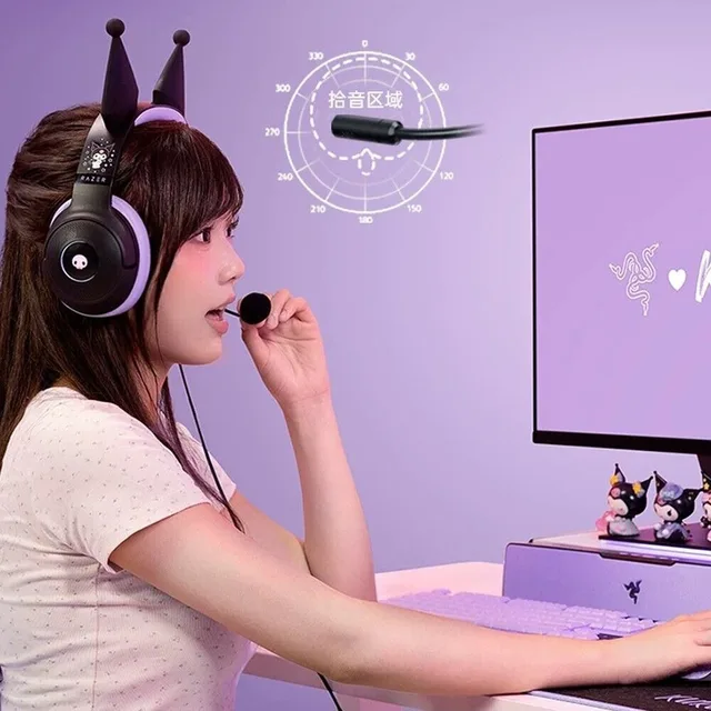 【大特価】 Razer クロミ ヘッドセット ゲーミング ヘッドホン 日本未発売！Razer×クロミ「Razer Kraken Kitty V2 BT KUROMI