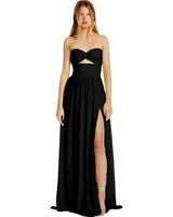 Strapless Chiffon Prom Dresses Pleated Sexy High Split Backless Cocktail Party Dress Off The Shoulder Long Homecoming Dress - Image 5