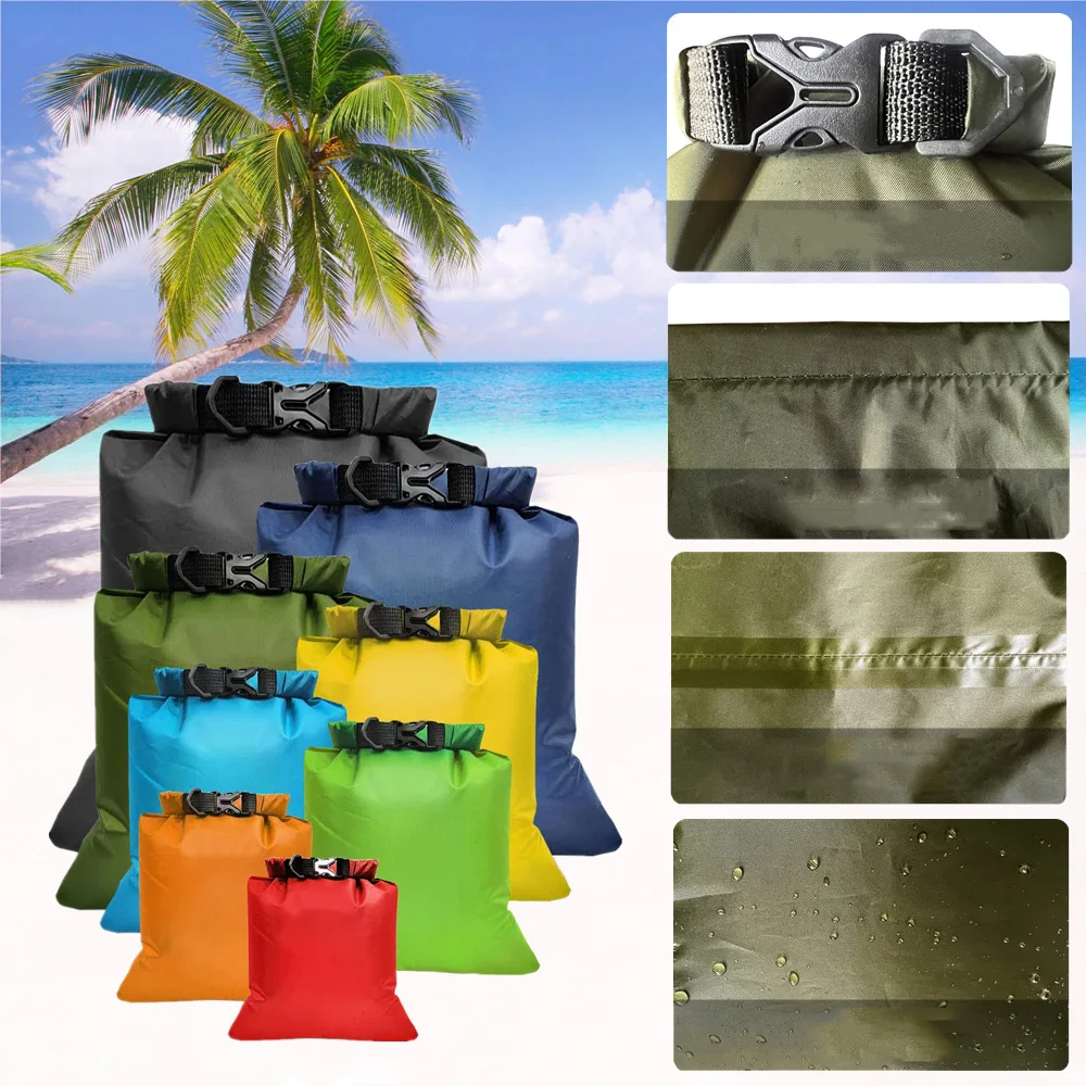 8Pcs Outdoor Waterproof Dry Bags Lightweight Dry Sacks Multicolour Dry Bag for Kayaking Hiking Rafting Boating Camping Swimming
