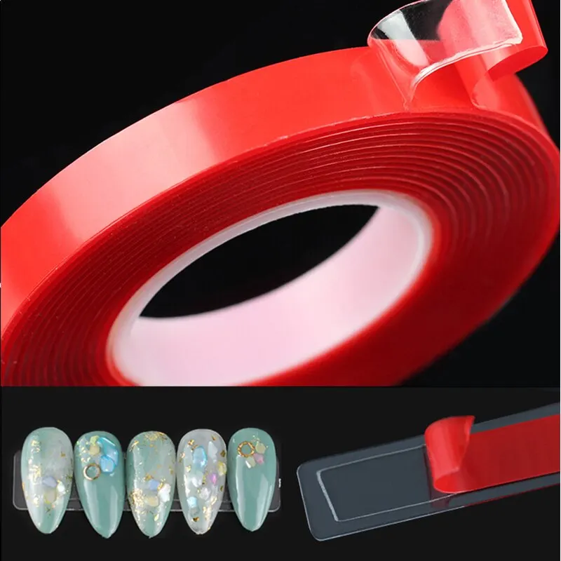 Ultra Thin Transparent Red Film Double-Sided Tape - High-Temperature Resistant, Waterproof, Strong Adhesion, No Marks (2-Pack)