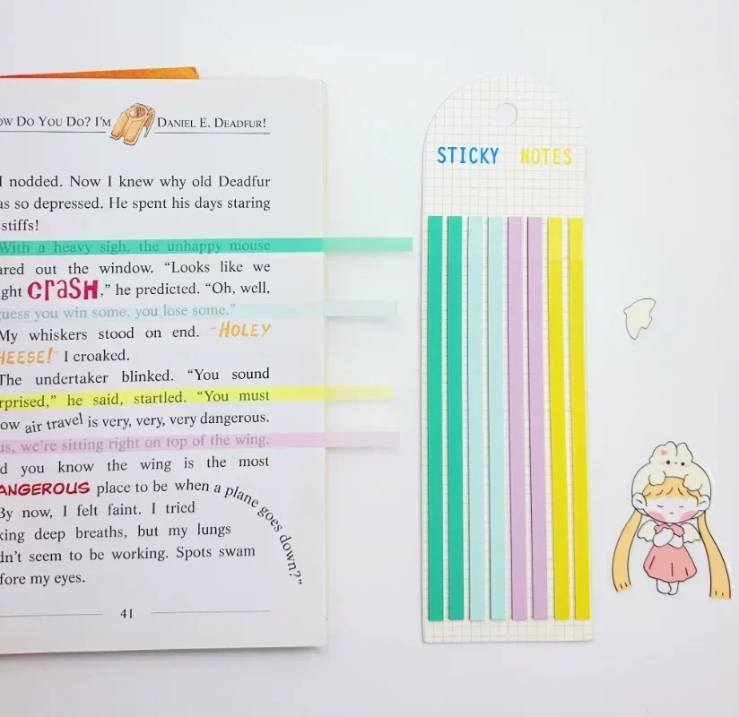 160 Sheets Color Stickers Transparent Fluorescent Index Tabs Flags Sticky Note Stationery Children Gifts School Office Supplies