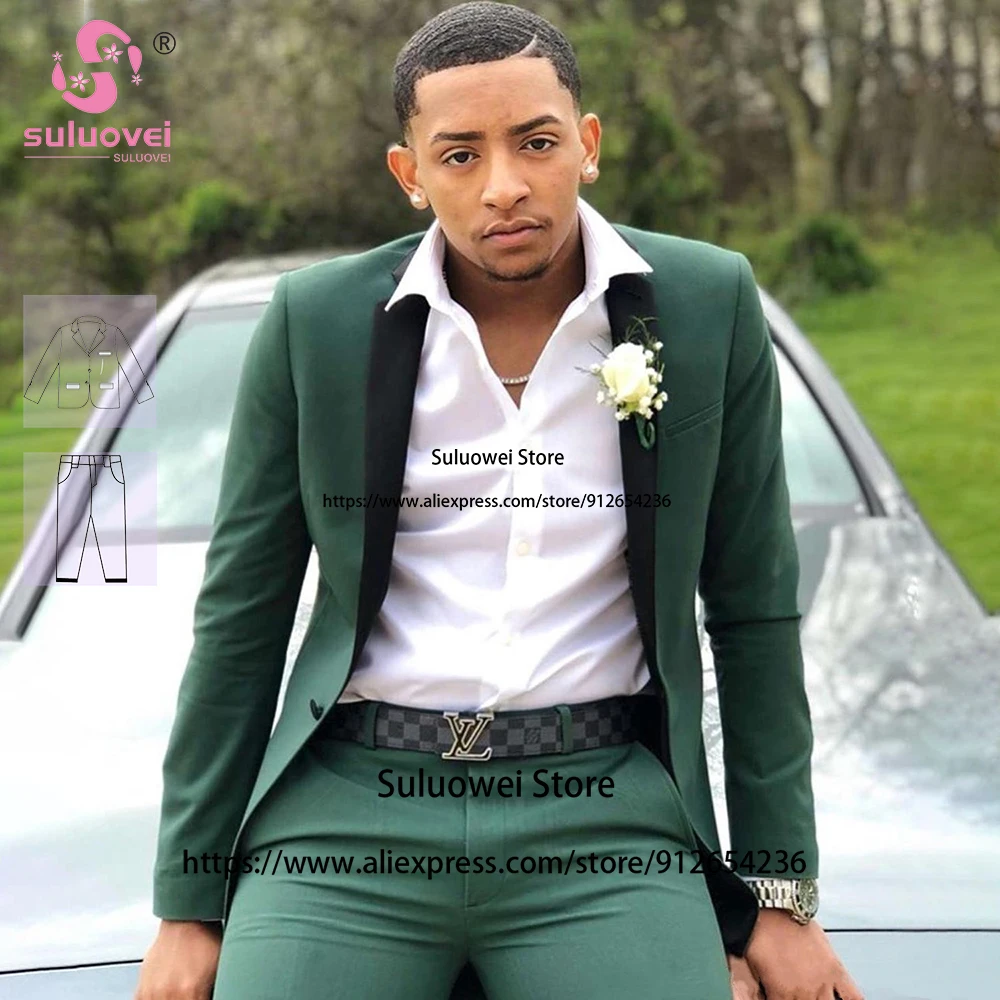 (Customized Size Color) Summer Wedding Suits For Men Slim Fit 2 Piece Pants Set African Grooms Tuxedos Terno Masculinos Completo