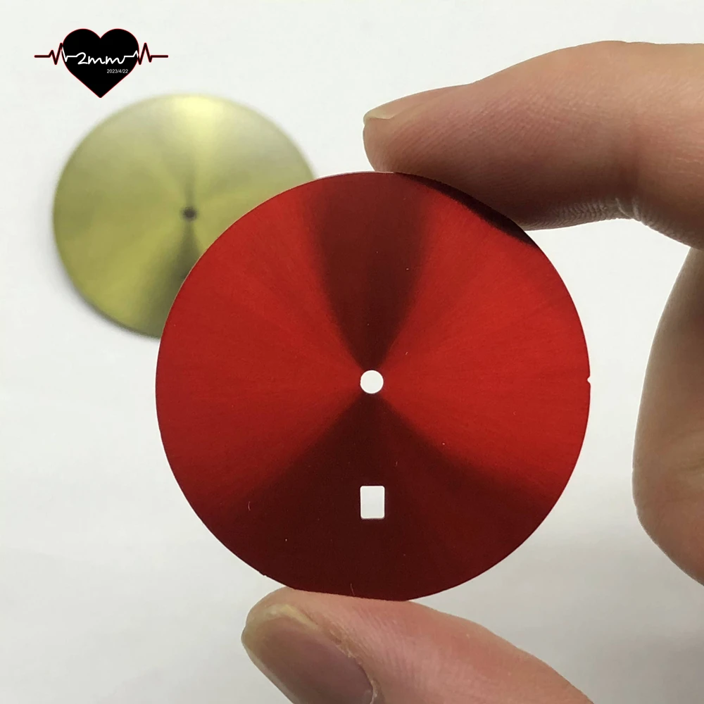 Blank Watch Dial 37mm sunburst Red Green Watch Face for ETA 2824 Movement date 6H