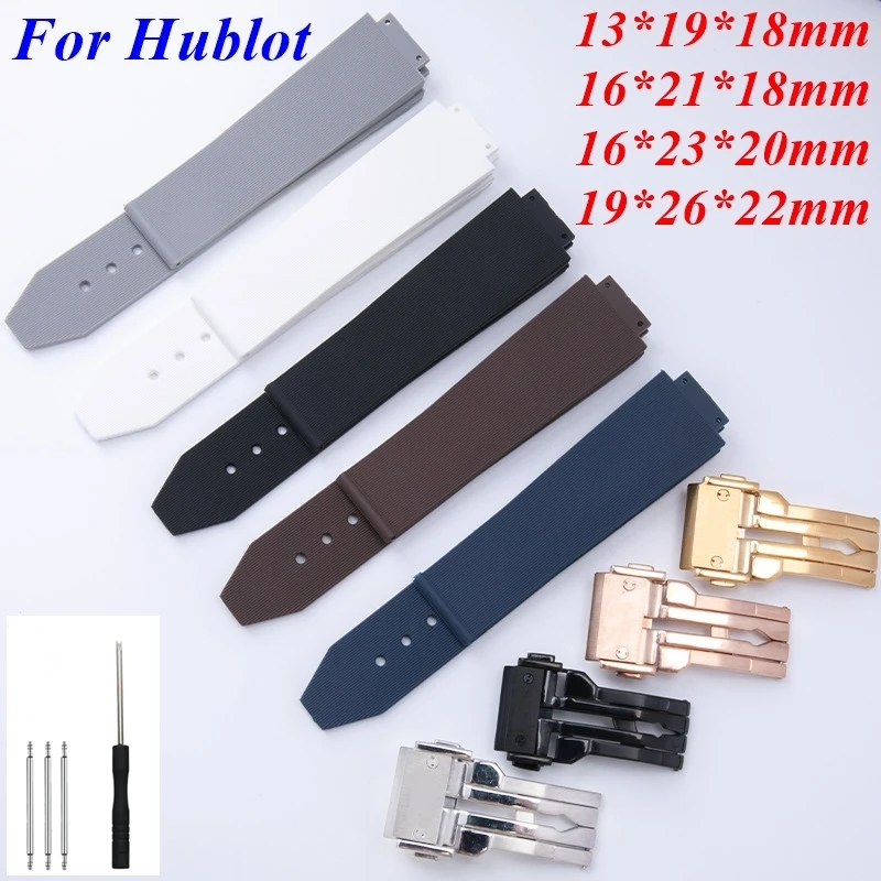 13x20 16x21 16x23 19x26mm für Hublot Big Bang Classic Fusion Uhrenarmband Gummiband Herren Damen Armband Ersatzzubehör