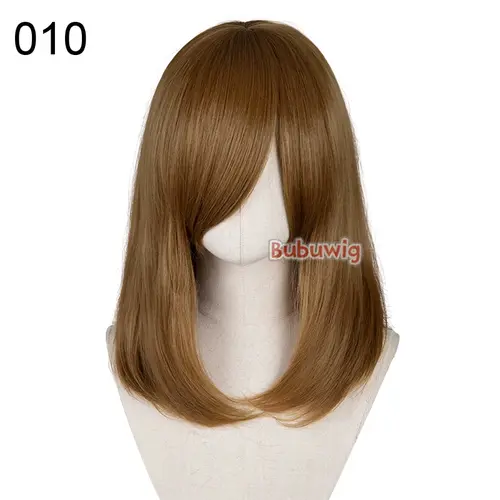Bubuwig Synthetic Hair Over 100 Colors Fashion Classic 40cm Long Straight Anime Cosplay Wigs Pure Color Black Wig Heat Resistant - Image 33