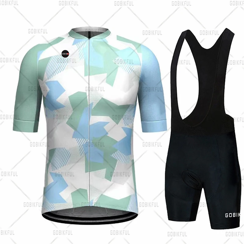 New Cycling Clothing Set gobikful Summer Men's Short Sleeve Cycling Jersey Shorts Suit MTB Clothing Ciclismo
