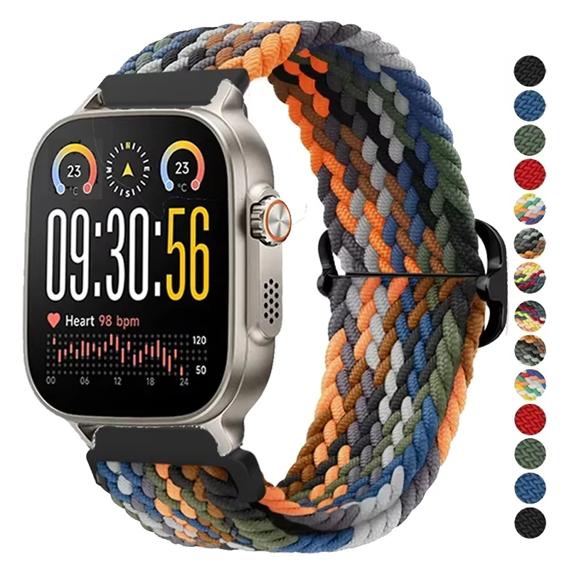 Braided Solo Loop 22mm Nylon Wristband Bracelet Strap