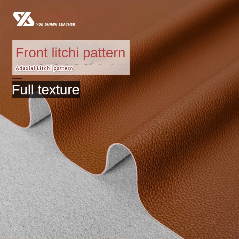 Faux Leather Fabric,0.8MM Thickness Litchi Grain Texture Synthetic  Leatherette Sheets,Waterproof Upholstery Textured Material - 1 Metre 100Cm  X