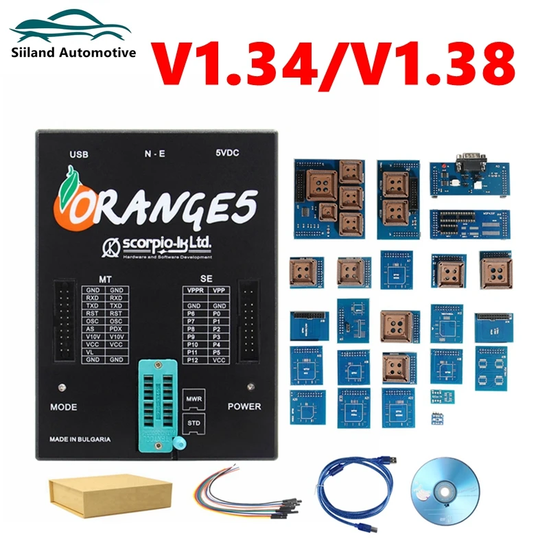

Top V1.38 New Orange5 с полными адаптерами, программатор ECU Tool Orange 5 V1.34, программирующее устройство, оборудование + улучшенное