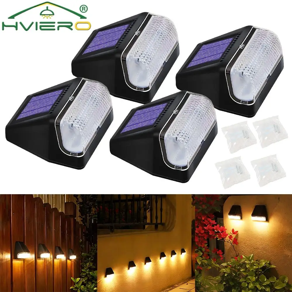 LED Solar Wall Light Outdoor Garden Hedge Rainproof Decoration Swimming Pool Waterproof For Park Stair Step Fence Lawn Lighting