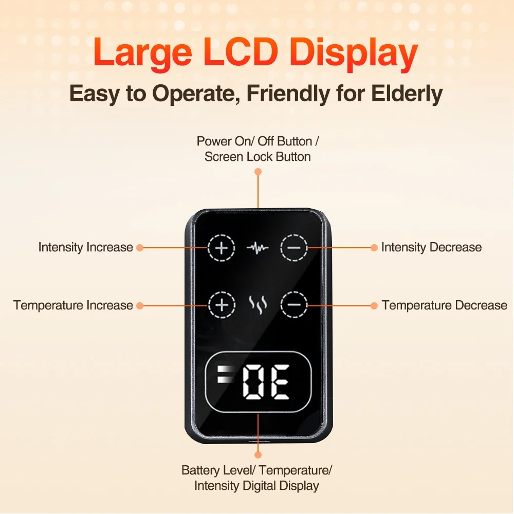 Utente che dimostra il movimento flessibile del ginocchio mentre indossa il massaggiatore