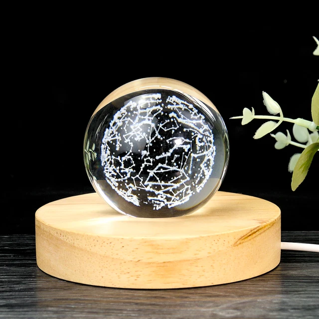 Muy Bien 60 Mm 3D Lézer Gravírozás Csillagkép Kristálygömb Gömb Miniatűr Kézműves Fotók Kellékek Otthoni Dekorációs Díszek - Image 5