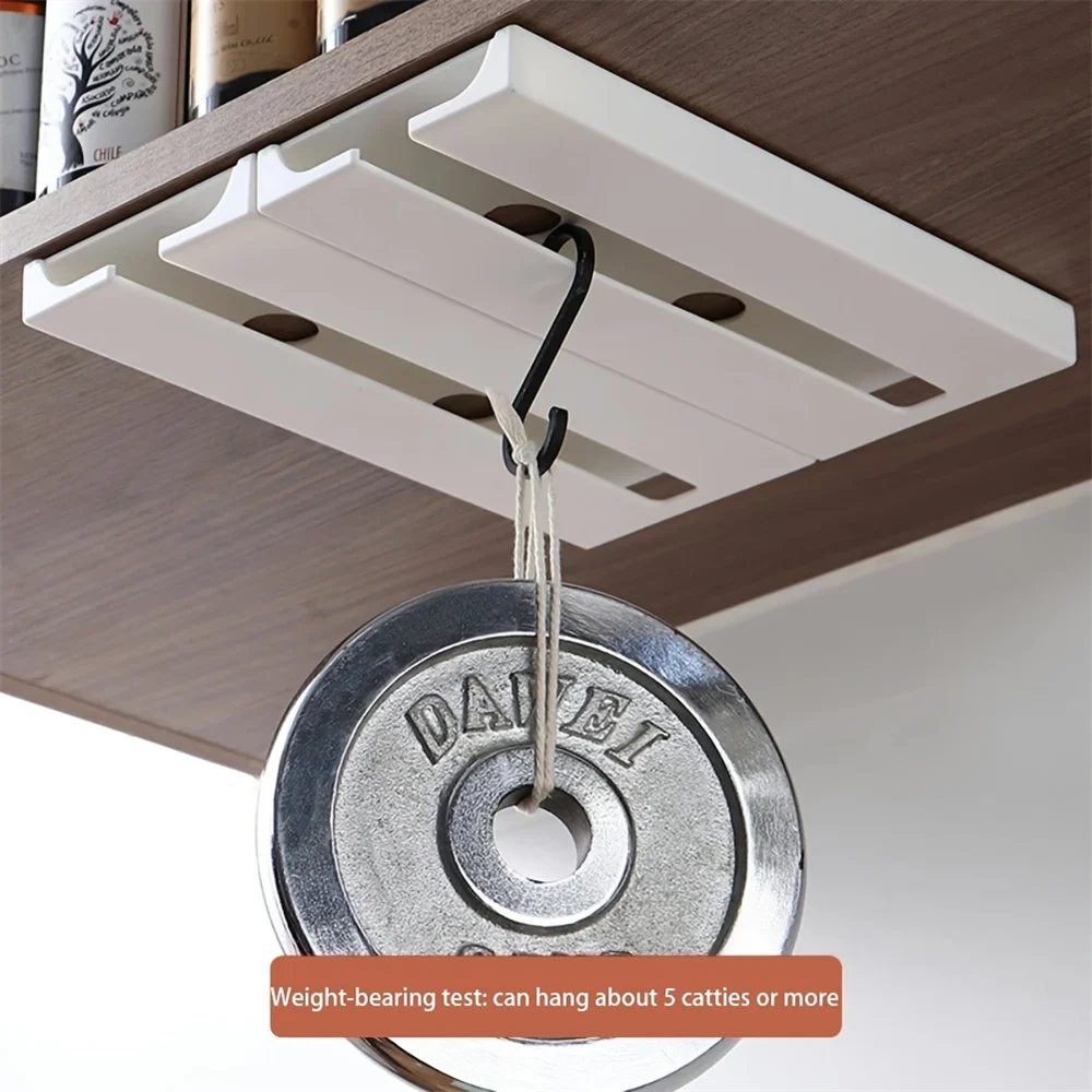 2PCS Wine glass rack plastic - Stemware wine glass rack glass storage rack under the cabinet, used to store tall glasses 4