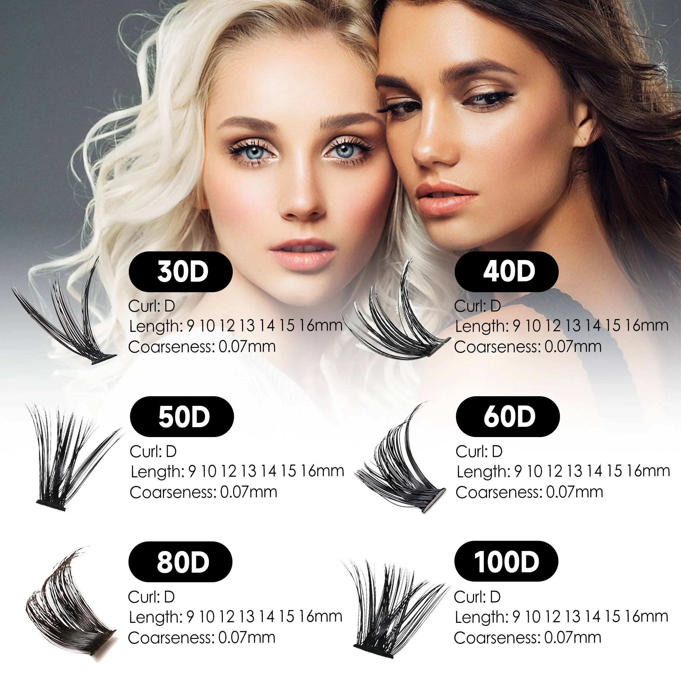 DIY Cluster Extension Lashes Kit 240 Bunches Individual Lashes Set Wispy Fluffy False Eyelashes Glue and Tweezer fake eyelashes lash extension kit eyelash set