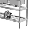 Commercial stainless steel Rectangle double groove kitchen sink with hot and cold faucets 3 Tiers Maximum Loading 400kg/882lbs 5