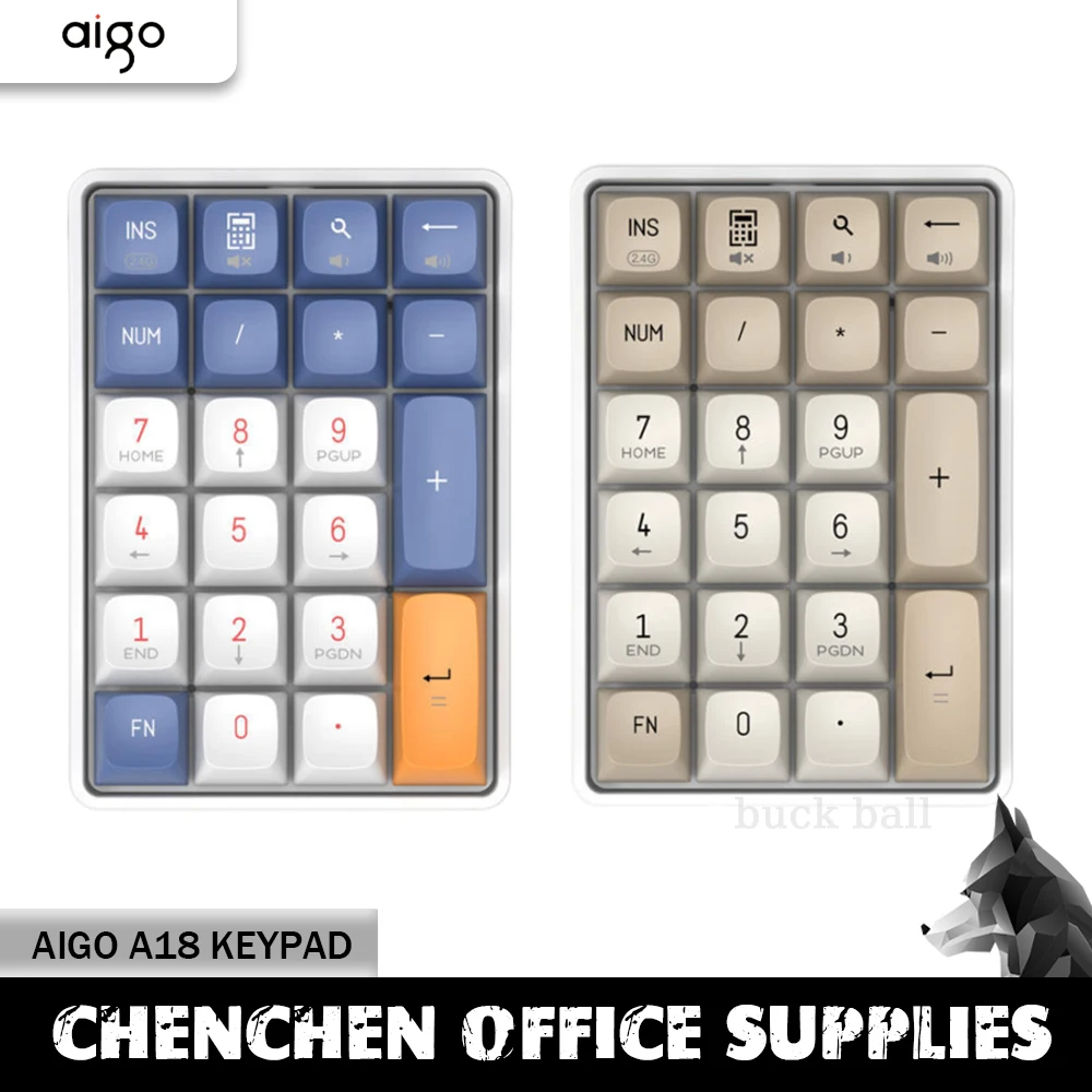 Aigo A18 Numero Tastiera 22 Tasti Mini Pad Portatile 2 Modalità 2.4G Wireless Yellow Switch Tastiere Personalizzate Per Tastiera Numerica Portatile