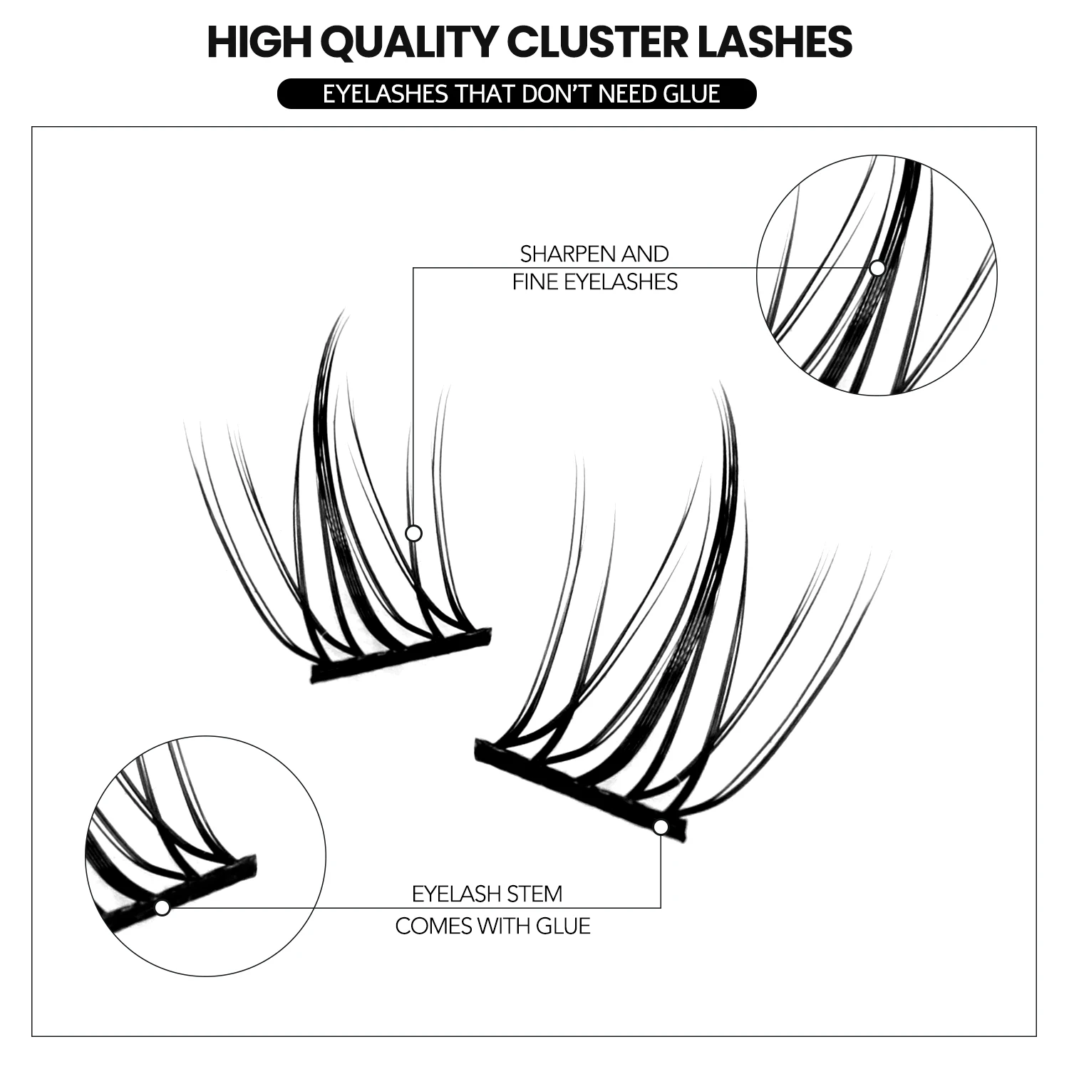 DIY False Eyelashes Clusters Kit Sunflower Manga False lashes Natural Anime Lashes Effect Individual Lashes Extension Kit Makeup fake eyelashes lash extension kit eyelash set