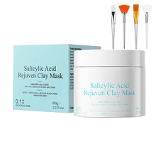 

60g Mud Masks with Brush Washable Mask Moisturizing Oil Control Daily Face Cleanser for Men And Women Skin Care Pore Cleanser