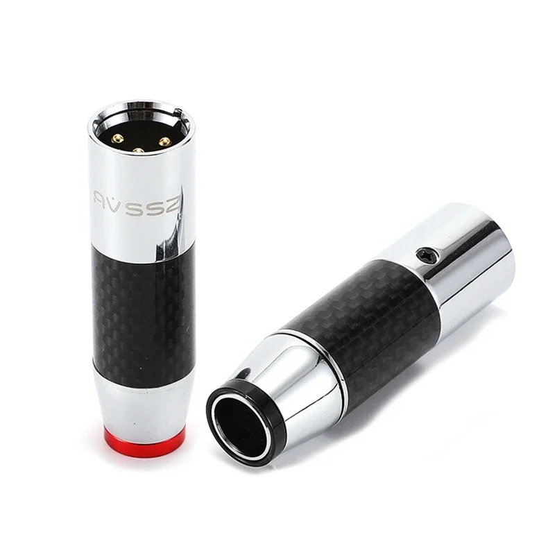 탄소 섬유 로듐 도금 평형 케이블 플러그, 마이크 케이블 커넥터, XLR 스피커..