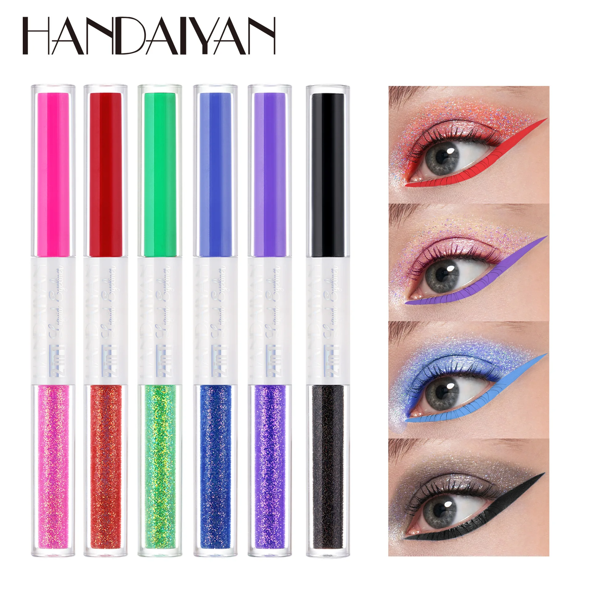 Diamond Glitter Eyeliner Liquid Pearl White Tear Drop Eye Liner Double