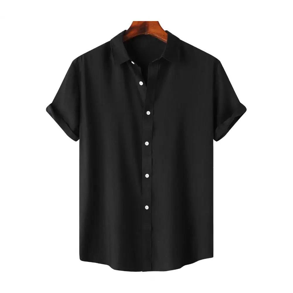 

Short Sleeve Summer Shirt Versatile Men's Office Shirt Breathable Stretchy Collared Top for Casual or Formal Business Wear