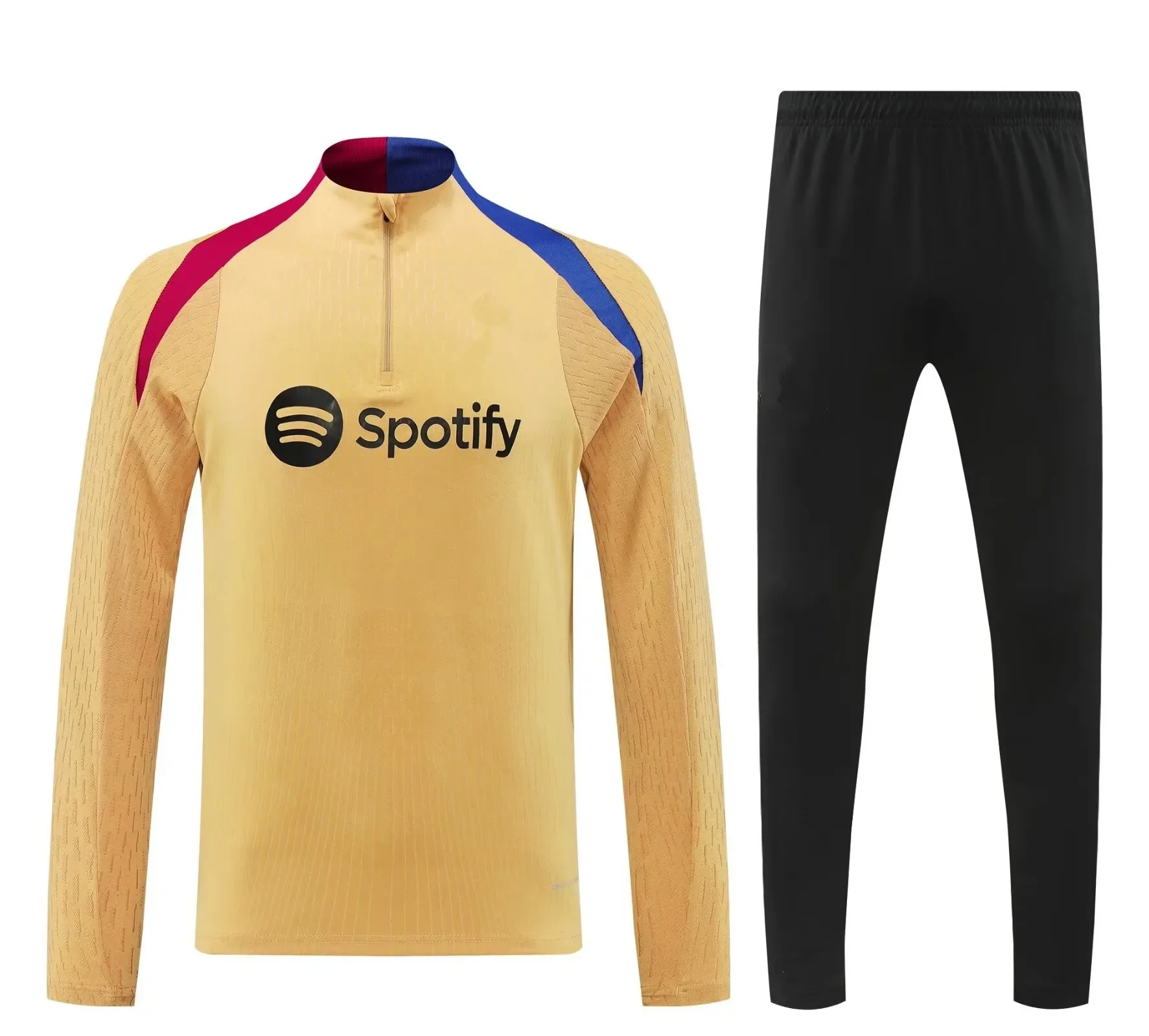 Men and Kids sports set boy girl Barcaes Fans Half Zipper Jacket Training wear games Jerseys football Kit Tops and trousers