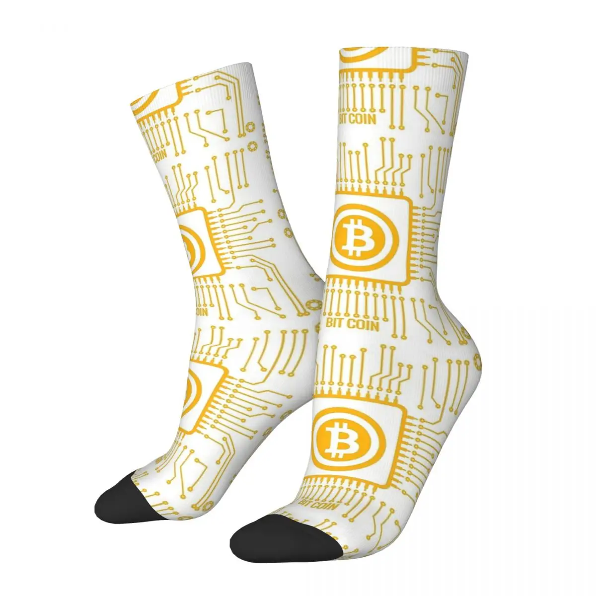 

Vintage CPU Miner Scarf Men's Socks Bitcoin Virtual Currency Unisex Harajuku Pattern Printed Funny Crew Sock Gift