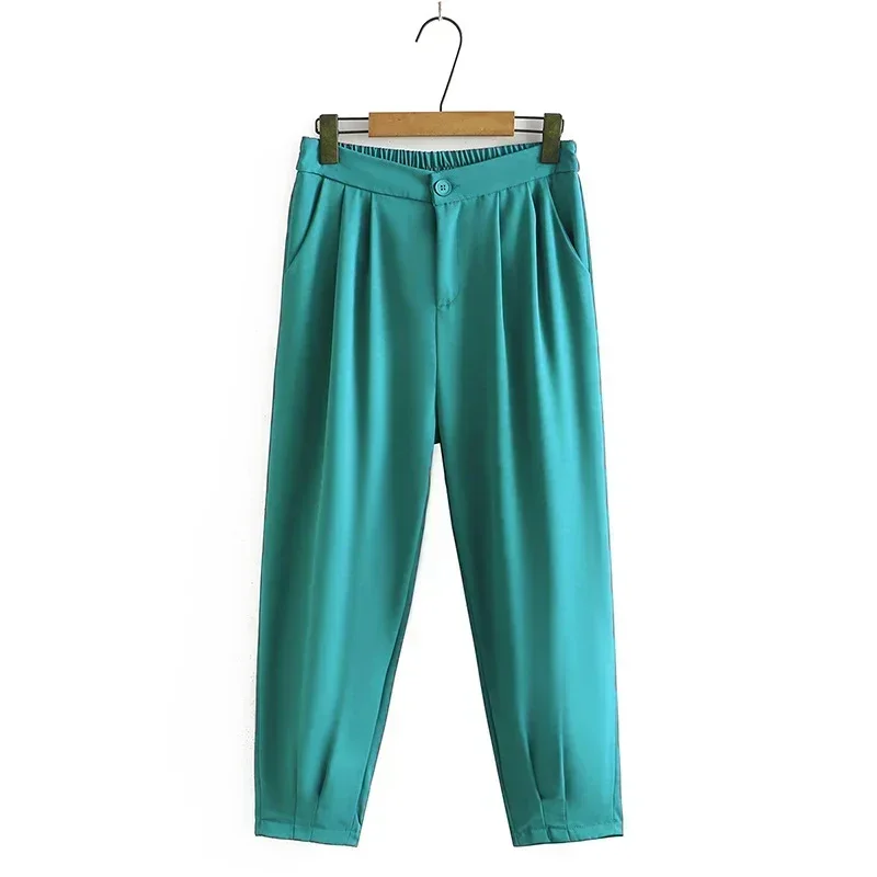 

Женские модные повседневные брюки с высокой талией свободные универсальные брюки