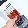10pcs Watercolor Detail Paint Brushes, Synthetic Hair Round Pointed Tip Set, Perfect Art Brushes for Watercolor Acrylics Gouache 5