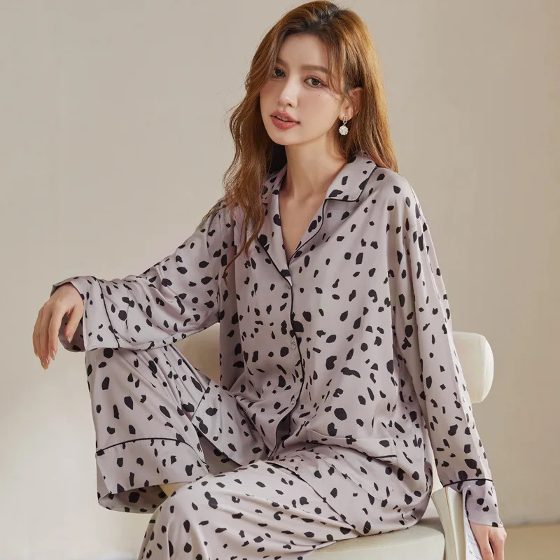 

Pajamas women's new long-sleeved trousers suit small ink point household clothes pajamas for women