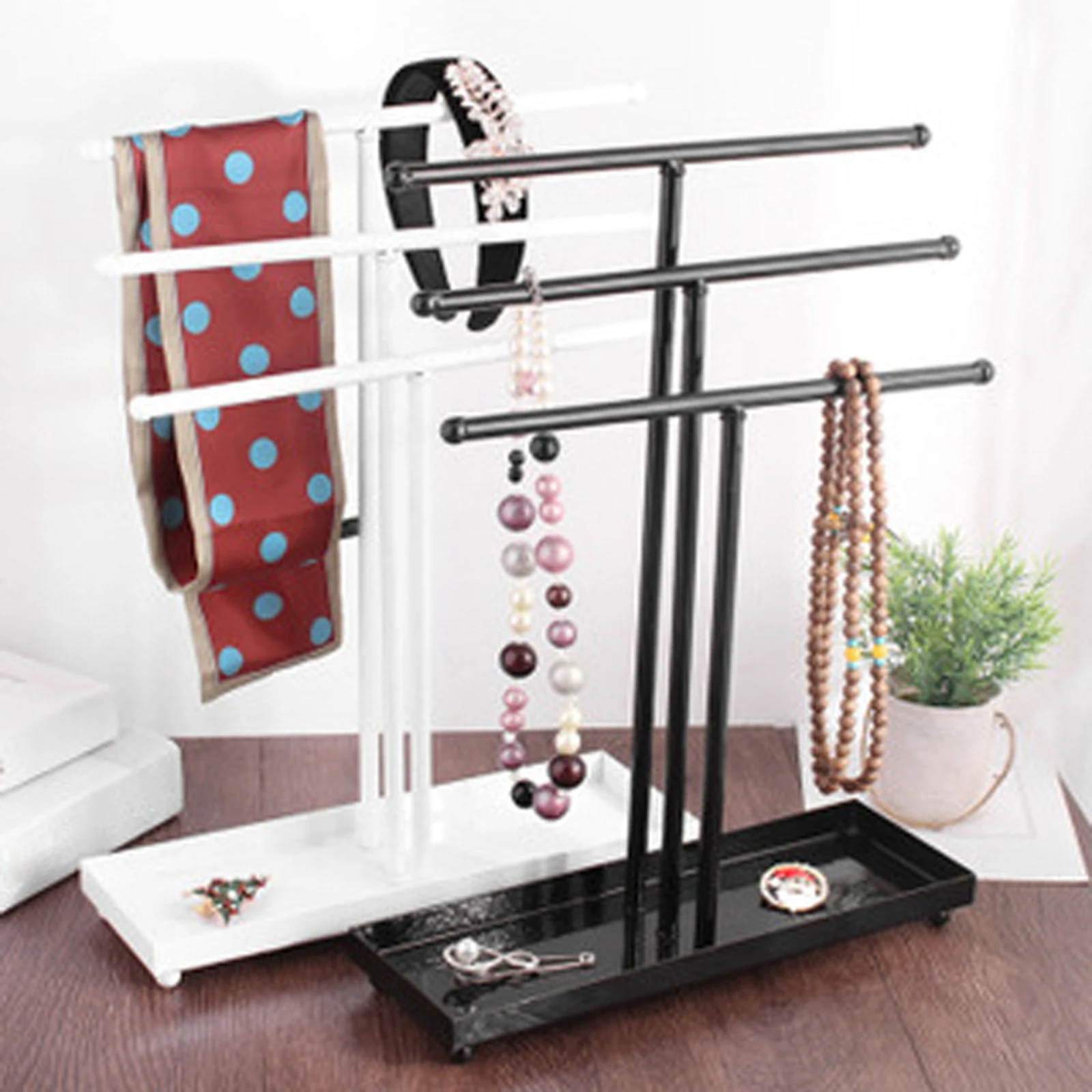 Tabletop 3 Tiered Bars Necklace Bracelet Jewelry Display Stand, Home and Retail Decors for Earrings, Bracelet, Rings and Watches