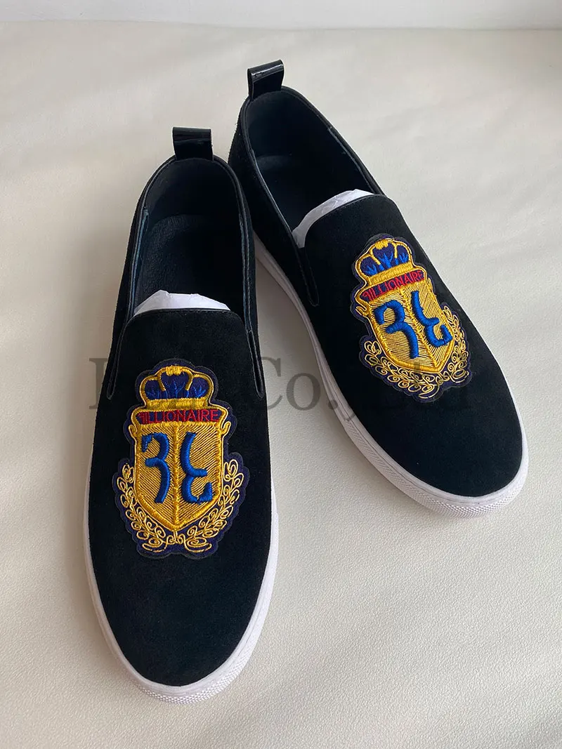 Mocasines de piel auténtica para hombre, zapatos masculinos de con bordado de corona, ante, sin cordones, estilo británico, 2021 - AliExpress Calzado