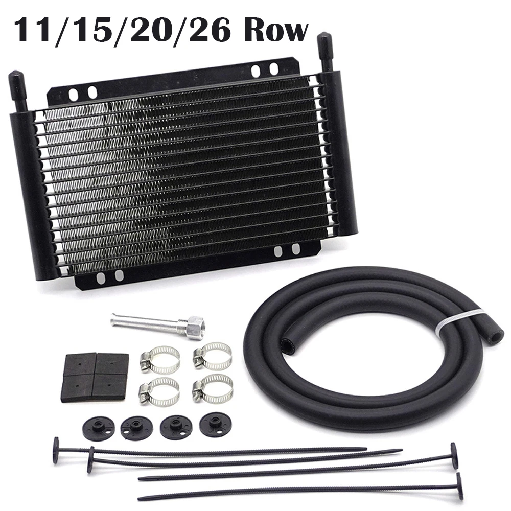 

Universal Transmission Oil Cooler 11 15 20 26 Row Automatic Manual Aluminum Radiador Gearbox Rapid Cool Plate and Fin Oil Cooler