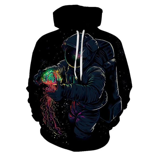 Astronaut Pattern Style Harajuku Essentials Hoodie Men Sweats Casual  Streetwear 3d Print Fashion Hip Hop Loose Sweatshirts Tops - Hoodies u0026  Sweatshirts - AliExpress