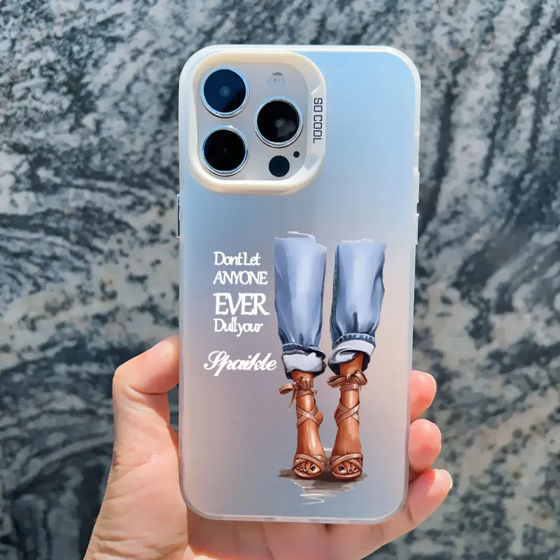Girl Boss Coffee-Themed Shockproof Laser Phone Case