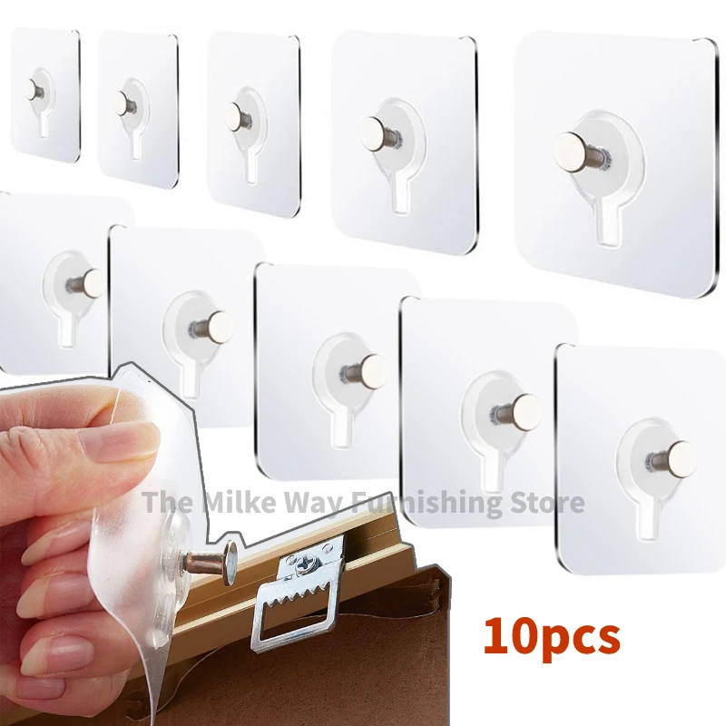 10/6/2Pcs Photo Frame Hook NonTrace Self Adhesive Nails Picture Frame