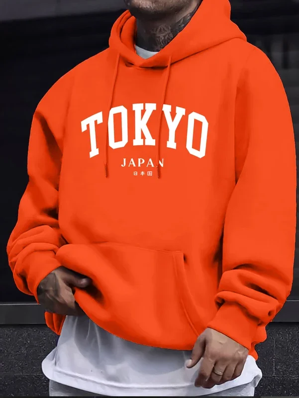 Männer Tokyo Japan Stil Brief Kreative Druck Hoodie Herbst Winter Langarm Sweatshirt Lässige Bequeme Straße Kleidung – Detail 2