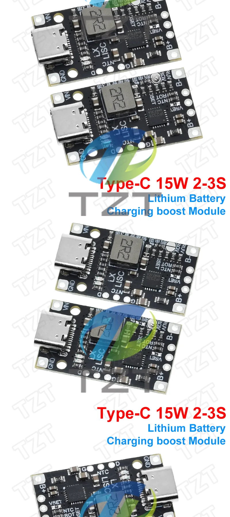 Typ-C USB 2-3s BMS 15W 8,4 V 12,6 V 1,5 A Lithium-Batterie-Lade-Boost-Modul mit symmetrischer Unterstützung Schnell ladung mit Anzeige – Detail 10